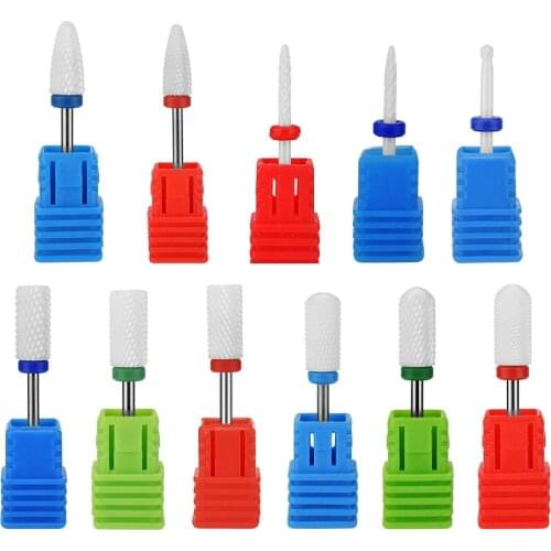 ATOMUS Nail Drill Bit Ceramic Electric Nail Milling Cutter for Manicure Pedicure Nail Art Accessoires Tool Remove Nail Polish
