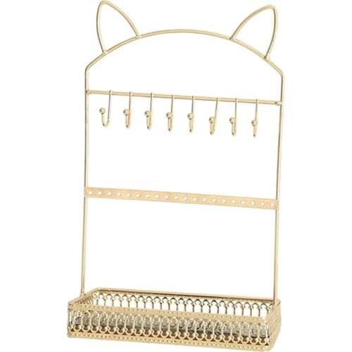 Exquisite Metal Iron Jewelry Display Hanger Multipurpose Necklace Bracelet Earring Rings Organizer with 8 Hooks