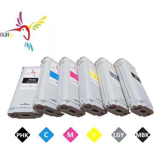 HQHQ 8pcs/Set 100% Compatible 70 Ink Cartridge Full with Pigment Ink for HP Designjet Z2100/Z5200/Z3100/Z3200/5400 Printer