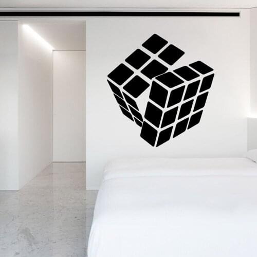 Creative Rubiks Cube Mural Art Wall Sticker for Boy Kids Room Decoration Removable A002394