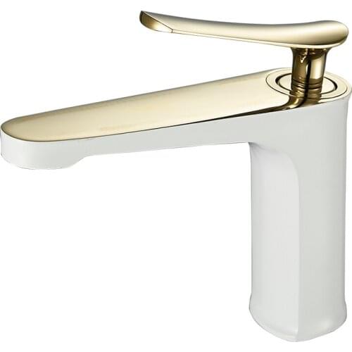 New Basin Faucet Gold Solid Brass Sink Mixer Tap Hot and Cold Unique Design Basin Lavtory Faucet