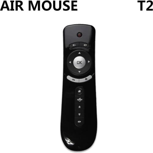 Genuine Mini Fly Air Mouse T2 2.4G Wireless Keyboard Android remote control 3D Sense Motion Stick For Smart TV Box
