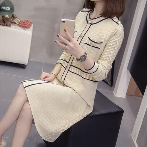 Fashion Loose Sweater Dress Women Autumn Winter Knitted Dress Casual Midi Dress elegant vestidos de festa