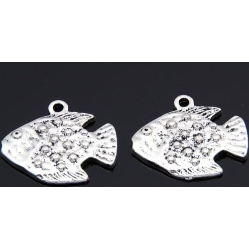 20pcs Silver Color Fish Animal Charms Marine Animals Pendant Jewelry Making DIY Handmade Craft Accessories Supplies A3457
