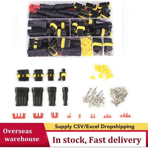 Dropship 352pcs HID Waterproof Connectors 1/2/3/4 Pin 26 Sets Car Electrical Wire Connector Plug Truck Harness 300V 12A