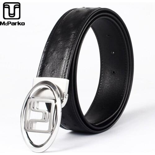 McParko Ostrich Belts Genuine Leather Belt Men Luxury Brand Designer Jeans Belt Rock Star Waist Strap Leather Real Ostrich skin