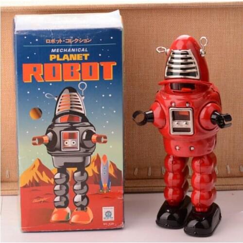 Retro Robot Tinplate Clockwork Toy Vintage Tin Wind Up Toys For Children Vintage Handmade Crafts Gift Toys