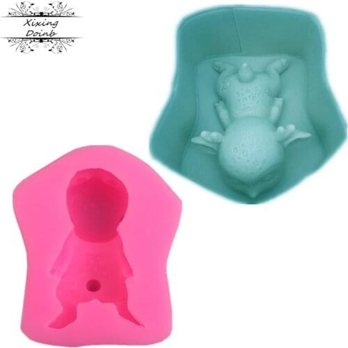 Lovely cartoon deer shape silicone mold chocolate fudge mold cake decoration mold Kitchen Baking tools