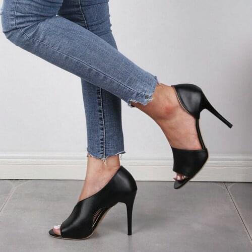 Sandals ladies summer new style sexy party salto alto sandálias mulheres plus size stiletto pontiagudo salto alto senhoras