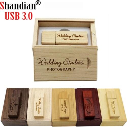 SHANDIAN free custom logo USB 3.0 High speed Wooden memory Stick usb flash drive pendrive 4gb 8gb 16gb 32GB 64GB U disk wedding