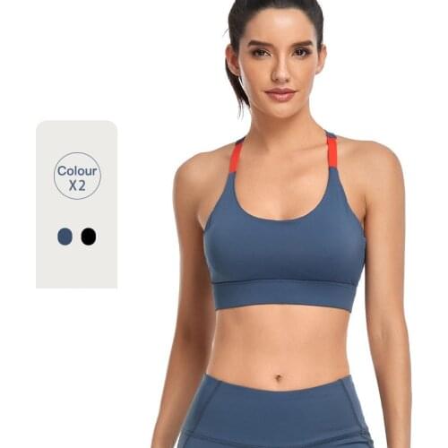 New High Impact Sports Bra Woman Big Size Gathering Shockproof Backless Bra Lulu Yoga Bra Underwear Running Fitness Crop Top