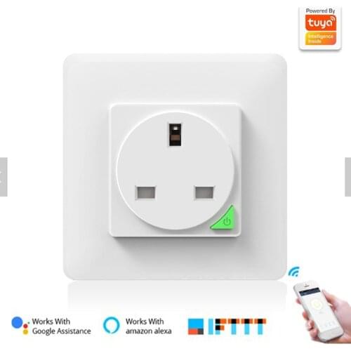 UK/EU standard smart socket WiFi mobile phone timer switch socket voice remote control Alexa smart life home wall switch
