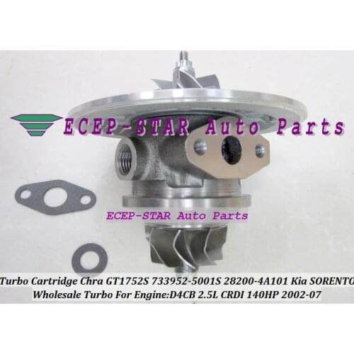 Turbo Cartridge CHRA GT1752S 733952-5001S 733952-0001 28200-4A101 28201-4A101 733952 Turbocharger For KIA SORENTO D4CB 2.5L CRDI
