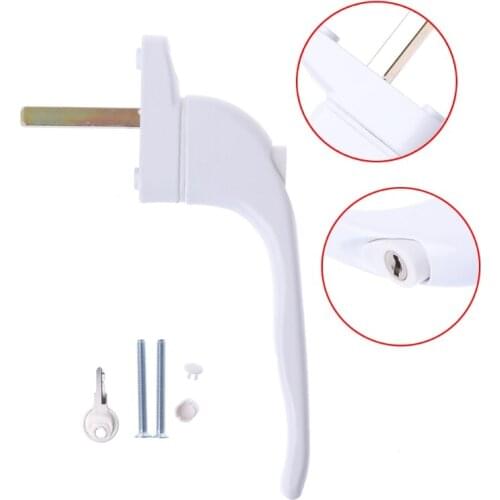 UPVC White Universal Espag Window Handle - Key Locking For Double Glazing