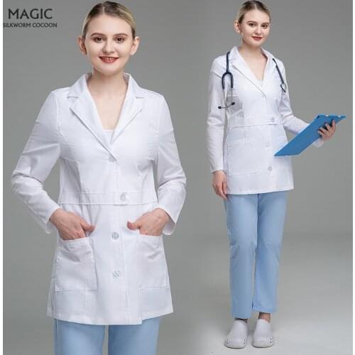 High Quality Spa Uniforms Unisex lab coat doctor Workwear Medical clothes white coat Pet grooming institution Scrubs women coats