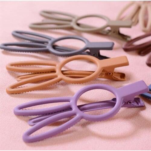 1pc Girl Cute Rabbit Hair Clips for Hair Styling Matte Scrub Snap Clip Pin Children Women Kids Hairpins Metal Hair Accessories