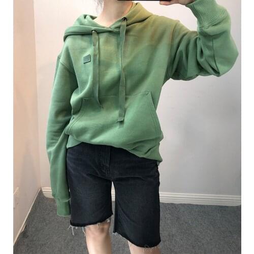 Woman Hoodie Casual Loose Hoody Plus Velvet Pullover Lady Solid Color Sweatshirt