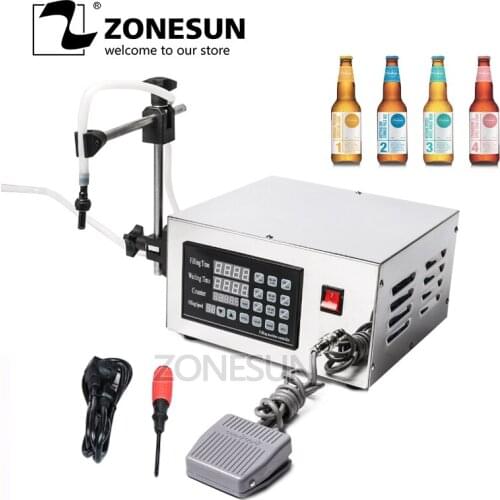 ZONESUN Automatic Membrance Pump Oil Juice Water Filler Liquid Filling Machine
