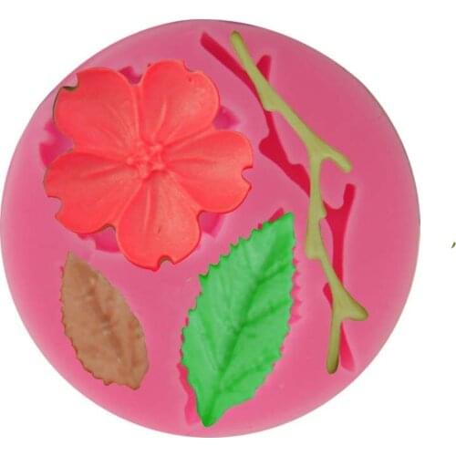 1Pcs Flower Plum Blossom 3D Cake Border Silicone Mold Fondant Cake Decorating Tools Gumpaste Chocolate Tools