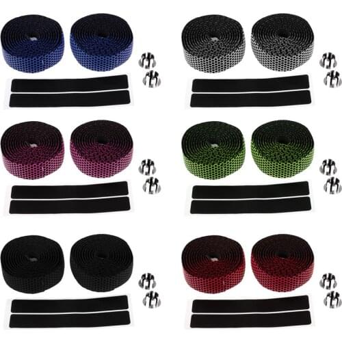 2 Pieces Sponge Road Bike Handlebar Tapes, Bicycle Bar Tape, Cycling Handle Wraps with 2 Bar Plug