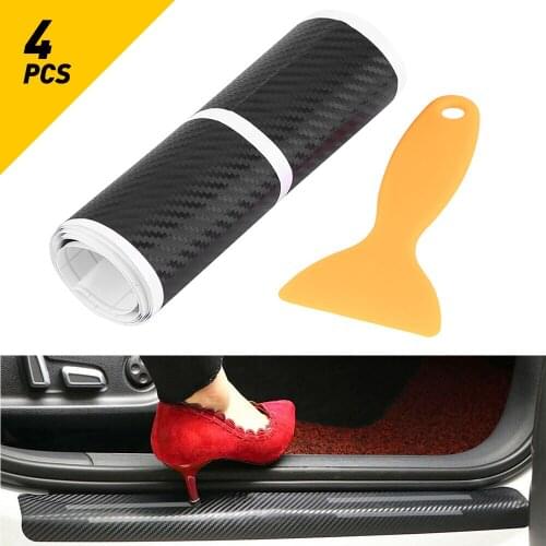 4PCS Car Door Threshold Sticker For Ford Focus 2 3 1 Mk2 Fiesta Mondeo Mk4 Mk5 Fusion E350 F150 Figo Mustang Auto Accessories