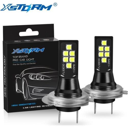 2Pcs Car Fog Lights H7 Lamp LED Super Bright 12 3030SMD 12V 24V 6000K White Driving Running Led H7 Bulbs for Auto Automotive