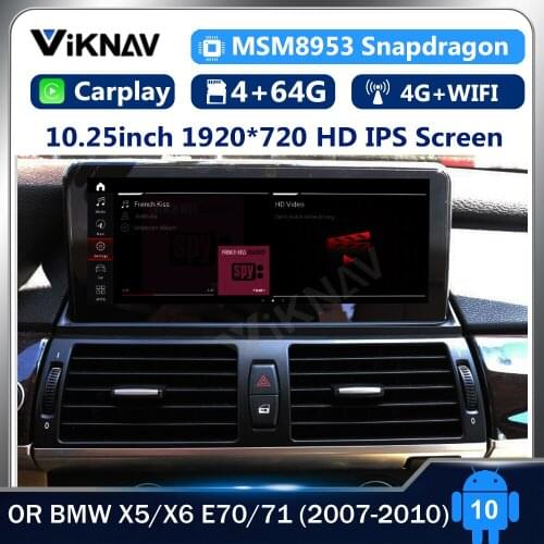 10.25inch Android 10 car Radio GPS For BMW X5/X6 E70/71 2011-2013 CIC CCC GPS Navigation car stereo autoradio DVD Player