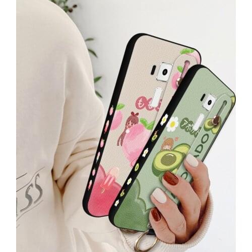 Wristband Bracket Fruit Case For Asus Zenfone Max Pro M1 ZB601KL ZB602KL Silicone Back Cover For Asus ZenFone 3 ZE552KL