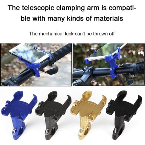 Aluminum Alloy Phone Mount Bicycle Handlebar Rack Width Adjust GPS Holder Motorcycle E-bike Bracket