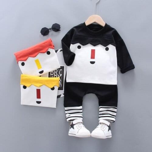 Children Girls Boys Brand Clothing Set Baby Spring cartoon Cotton Long Sleeve T Shirt Pants Suit Kids Tracksuit sets 0-4 Years