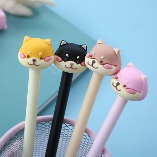 Ellen Brook 1 PCS Kawaii Cute Stationary Office School Supplies Black Blue Ink Creative Pretty Lovely Multicolor Puppy Gel Pens