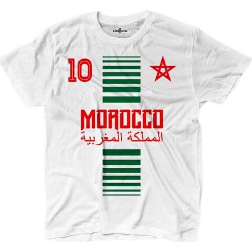 National T-Shirt Sporter Morocco 10 Footballer Sporter Africa Star New Summer Style Printed Cotton O Neck Tee Shirt Short Sleeve