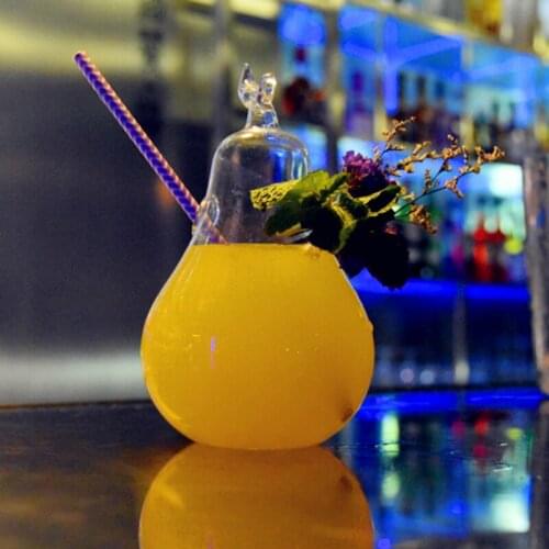 Pear Shape Cocktail Glass Creative Juice Agave Red Wine Large Capacity Transparent Glassware Molecule Sootiness Originality Cup