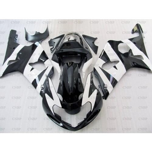 GSX R600 R750 R1000 2000 Motorcycle Fairing GSXR600 GSXR750 GSXR1000 2000 - 2003 K12 Black White 2003 Plastic Fairings