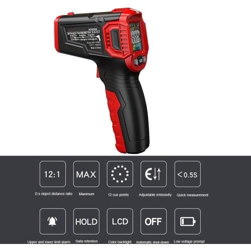 HT650 Infrared Thermometer LCD Laser Temperature Humidity Meter Temperature Measurement Device Pyrometer Laser Hygrometer