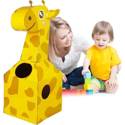 Dinosaur Carton DIY Handmade Toys Children Dress Up Cute Elephant Shark Giraffe Costume Nursery Show Creative Handicraft Toys