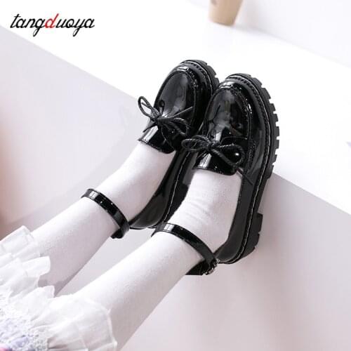 Kawaii Girls Princess Lolita JK School Leather Single Shoes Anime Party Cosplay Women Japanese Style Academy Lace Bow Doll Shoes