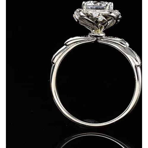 Flower Bud White D Color 1ct Carat Moissanite Rings Diamond Luxurious S925 Silver Wedding Jewelry Drop Shipping