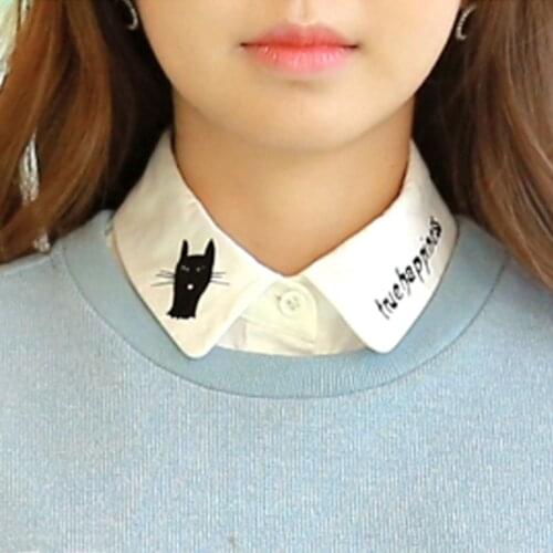 Korean style Womens Fake Collar Female spring high-quality Blouse Shirt detachable Crystal Necklace Vest false fake collar