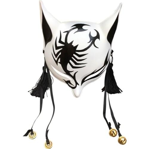 YangYong Scorpion Mask for Cosplay, Kitsune Kabuki Masks Halloween Costume Accessories Wall Decoration (Thick Matte Updated)