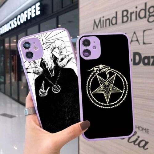 Devil Satan Phone Case Matte Transparent for iPhone 7 8 11 12 s mini pro X XS XR MAX Plus cover funda