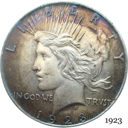 United States Of America 1923 Liberty Coin In God We Trust 1 One Peace Dollar Cupronickel Silver Plated Copy Coins