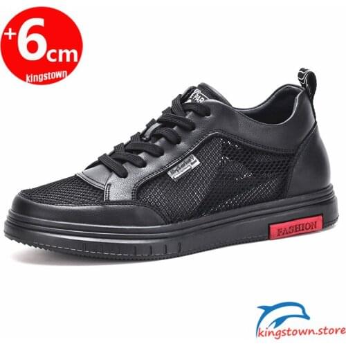 Man Summer Men Sneakers Elevator Shoes Height Increase Shoes for Men Height Insole 6cm Black Shoes