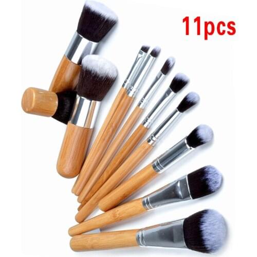 11 pcs Foundation Concealer Brush holder Set Professional Make Up Tools Pincel Maquiagem Wood Handle Makeup Cosmetic Eyeshadow