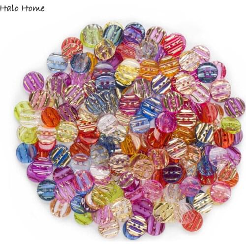 50 Mixed Gold Color Pattern Stripes 2 Holes Acrylic Sewing Resin Buttons Scrapbooking Card Making DIY Home Decor Tools 13mm