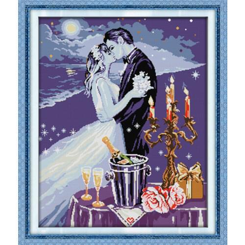 "Romantic dating " cross stitch kit people 18ct 14ct 11ct count print canvas stitches embroidery DIY handmade needlework