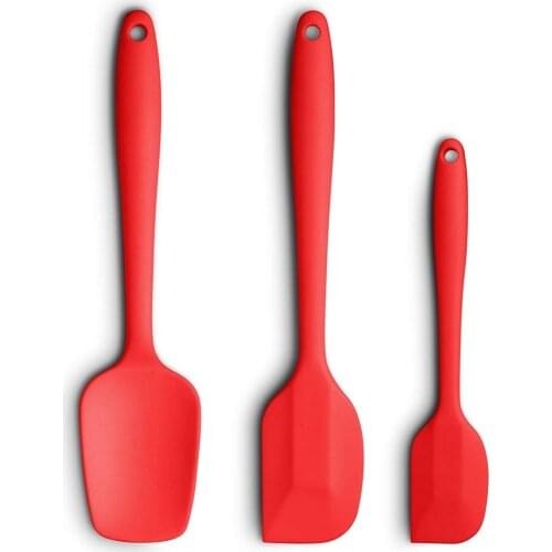 3 Pieces Silicone Spatula Set Heat Resistant Non Stick Rubber Kitchen Spatulas for Cooking Baking and Mixing Kitchen Utensils