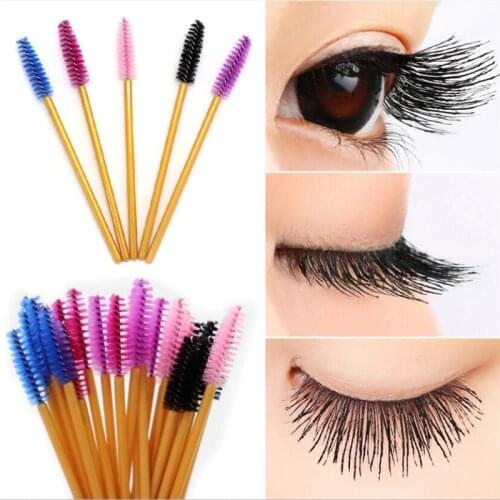 New Good Quality Disposable 50 Pcs/Pack Eyelash Eye Lash Makeup Brush Mini Mascara Wands Brush Eyelash Extension Beauty Tools