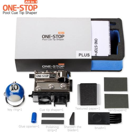 ONE STOP All Functions in 1 Billiard Tip Tool Pool Tip Repair Shaper Cue Tip Replacement Billiard Accessories for 9.3-13.2mm Tip