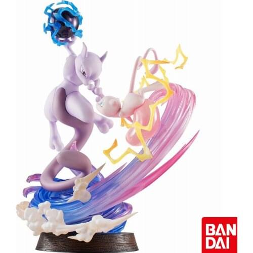 Original Bandai Megahouse Pokemon G.E.M. Ex Series Mew & Mewtwo Figure Action PVC Anime Figura Model Collection Kids Toys